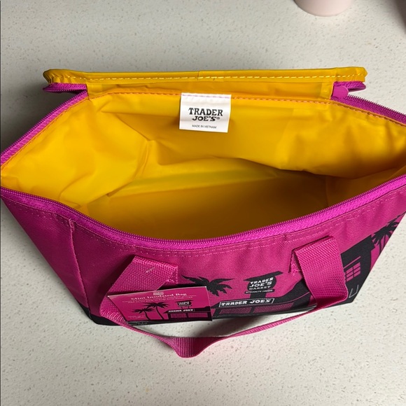 NWT Trader Joe’s Magenta Mini Insulated Bag - Picture 2 of 2